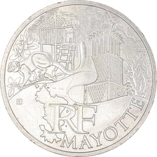 France, 10 Euro, Mayotte, 2011, AU(55-58), Silver