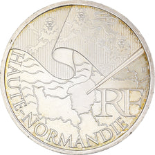 France, 10 Euro, Haute Normandie, 2010, MS(60-62), Silver
