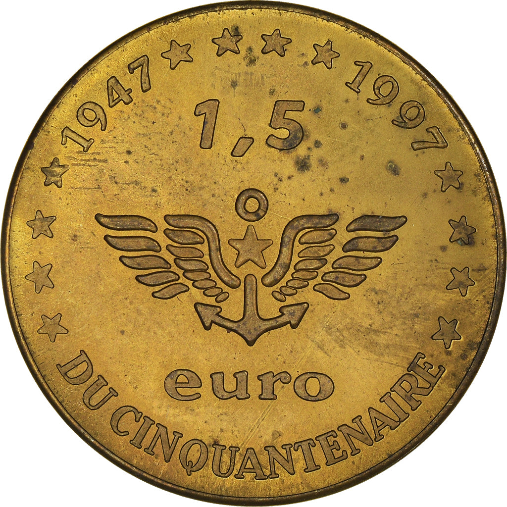 França, 1,5 Euro, 1997, Toussus-le-Noble, AU(50-53), Cuproníquel Alumínio