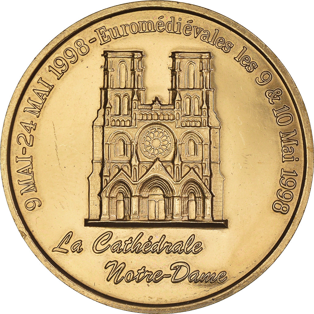France, 2 Euro, Laon - Cathédrale Notre Dame, 1998, Euro des villes, SUP