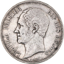 Moneta, Belgia, Leopold I, 5 Francs, 5 Frank, 1852, AU(50-53), Srebro, KM:17