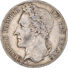 Moneta, Belgia, Leopold I, 5 Francs, 5 Frank, 1833, EF(40-45), Srebro, KM:3.1