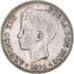 Moneta, Hiszpania, Alfonso XIII, 5 Pesetas, 1896, Valencia, AU(50-53), Srebro