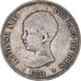 Moneta, Spagna, Alfonso XIII, 5 Pesetas, 1891, Madrid, MB+, Argento, KM:689