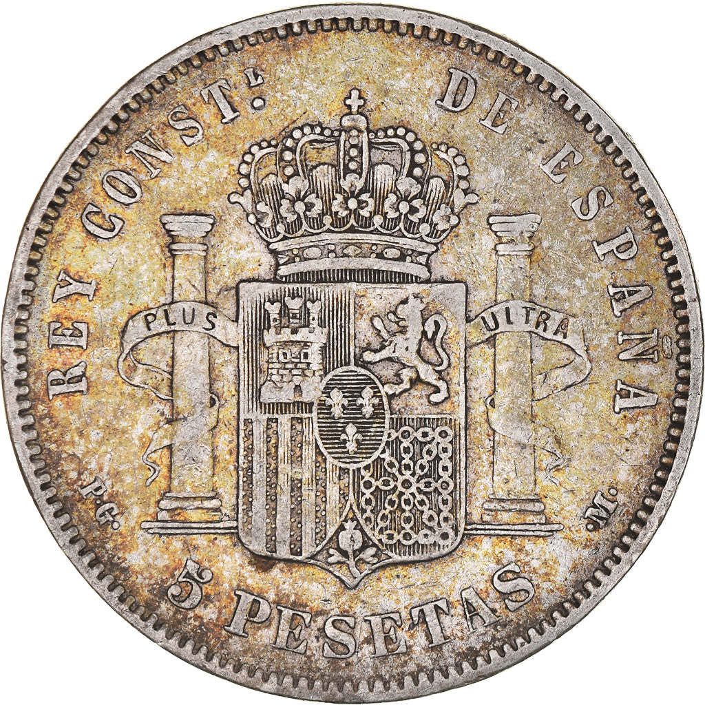 Moeda, Espanha, Alfonso XIII, 5 Pesetas, 1892, Madrid, VF(30-35), Prata, KM:700