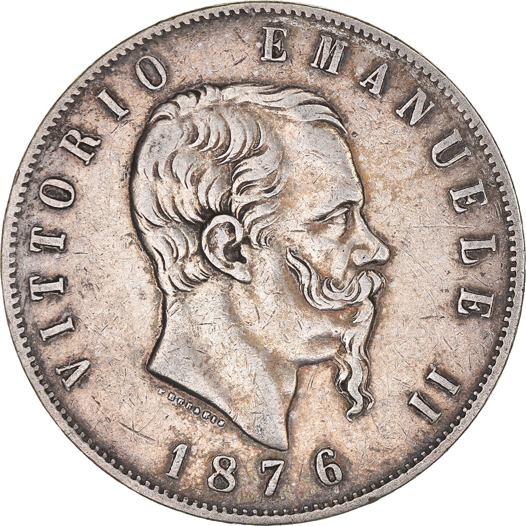 Moneta, Italia, Vittorio Emanuele II, 5 Lire, 1876, Rome, BB, Argento, KM:8.4