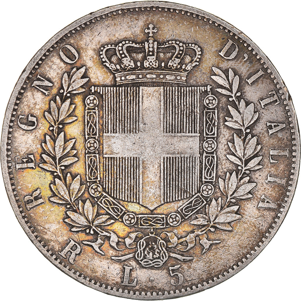 Moneta, Italia, Vittorio Emanuele II, 5 Lire, 1876, Rome, BB, Argento, KM:8.4