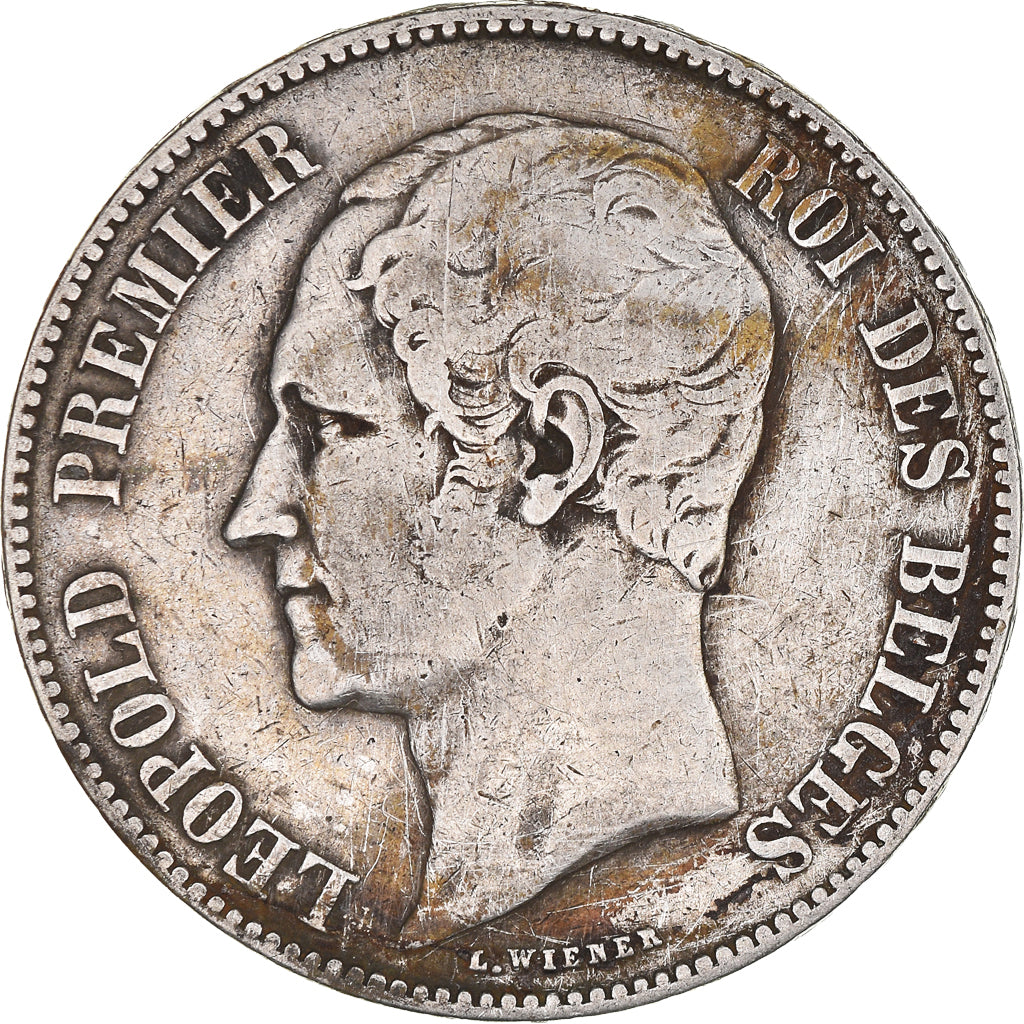 Moneta, Belgio, Leopold I, 5 Francs, 5 Frank, 1851, MB, Argento, KM:17
