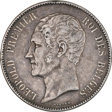 Moneda, Bélgica, Leopold I, 5 Francs, 5 Frank, 1852, MBC, Plata, KM:17