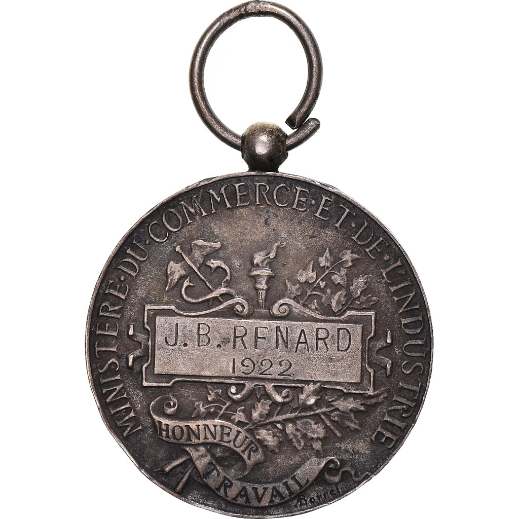 France, Industrie-Travail-Commerce, Medal, 1922, Very Good Quality, Borrel.A