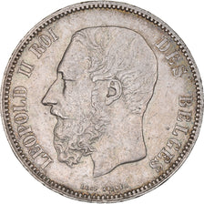 Coin, Belgium, Leopold II, 5 Francs, 5 Frank, 1875, EF(40-45), Silver, KM:24