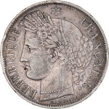 Moneta, Francia, Cérès, 5 Francs, 1849, Strasbourg, MB+, Argento, KM:761.2