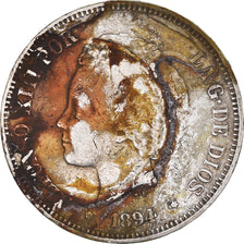 Monnaie, Espagne, Alfonso XIII, 5 Pesetas, 1894, Valencia, TB+, Argent, KM:700