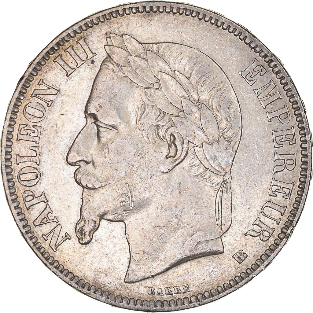 Münze, Frankreich, Napoleon III, 5 Francs, 1868, Strasbourg, SS, Silber