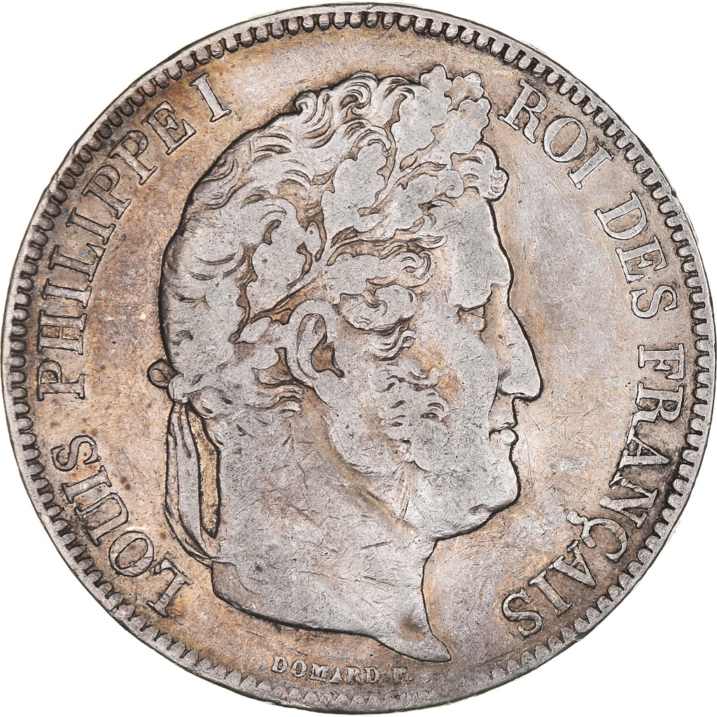 Moneta, Francia, Louis-Philippe, 5 Francs, 1841, Bordeaux, MB+, Argento