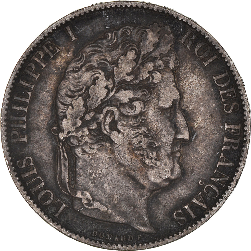 Moeda, França, Louis-Philippe, 5 Francs, 1847, Paris, EF(40-45), Prata