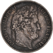 Moeda, França, Louis-Philippe, 5 Francs, 1847, Paris, EF(40-45), Prata