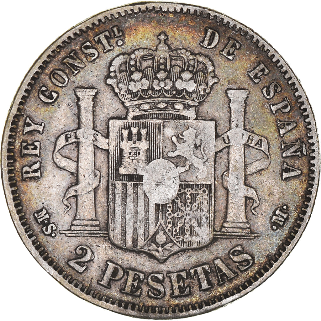Coin, Spain, Alfonso XII, 2 Pesetas, 1882, Madrid, EF(40-45), Silver, KM:678.2