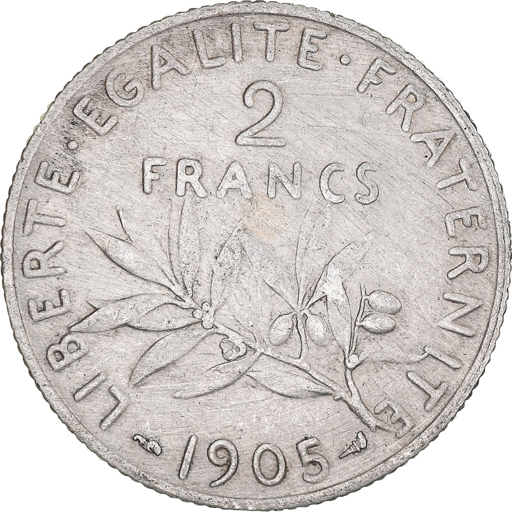 Munten, Frankrijk, Semeuse, 2 Francs, 1905, Paris, ZF, Zilver, KM:845.1