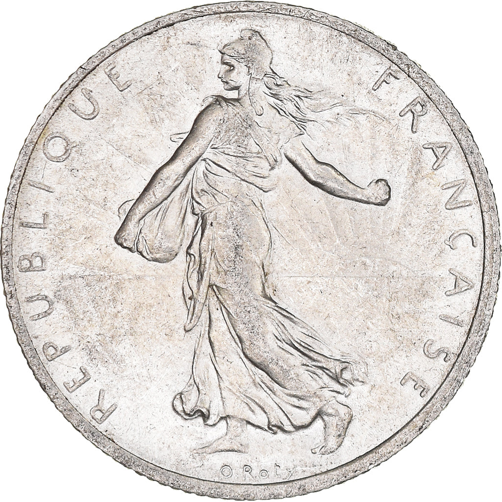 Coin, France, Semeuse, 2 Francs, 1916, Paris, AU(55-58), Silver, KM:845.1