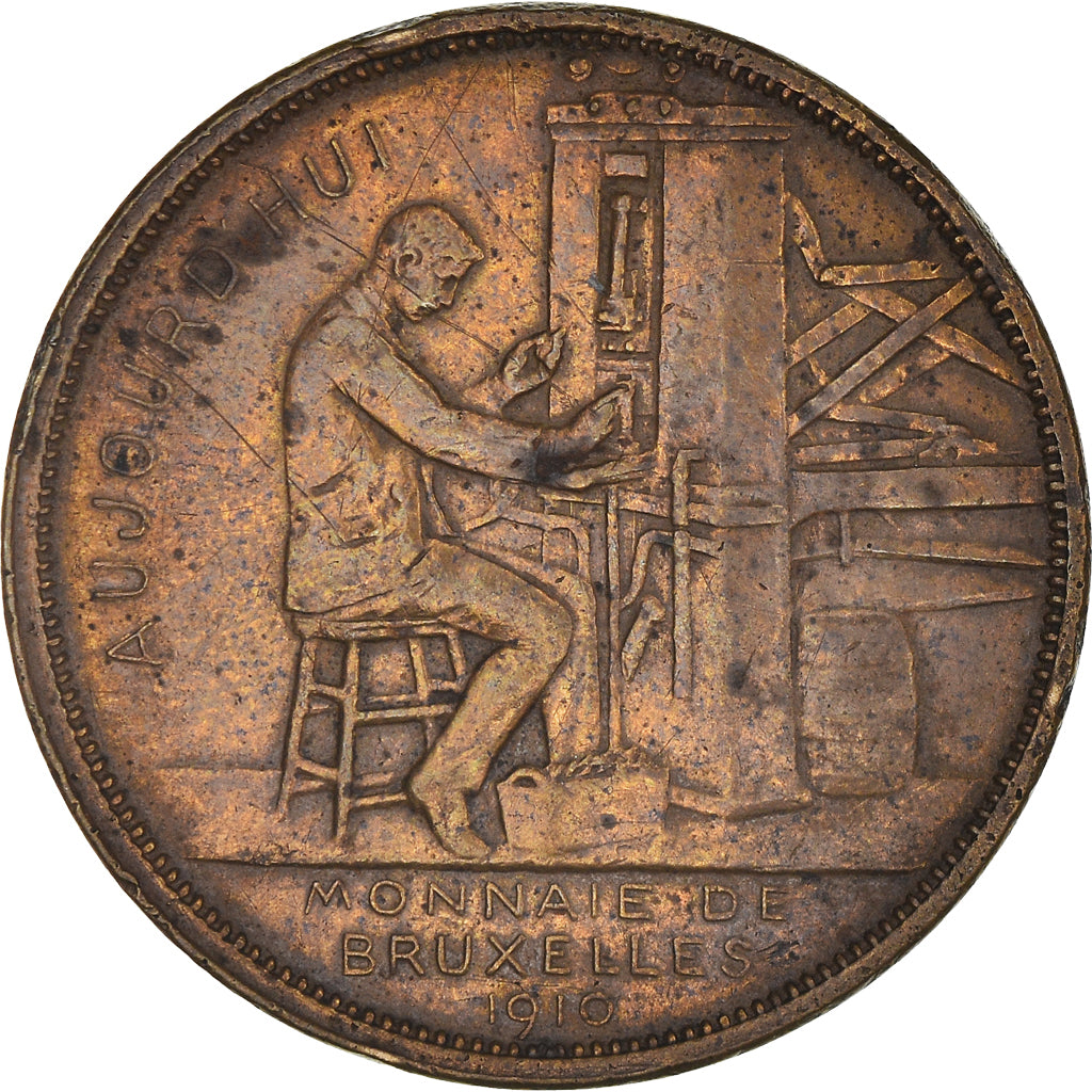 Belgio, Token, La Monnaie de Bruxelles, 1910, Michaux, BB, Rame