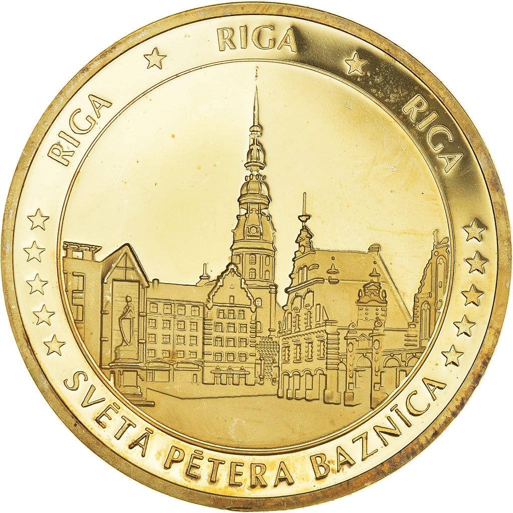 Lettonia, Token, Riga - Sv Petera Baznica, Proof, SPL+, Bi-metallico