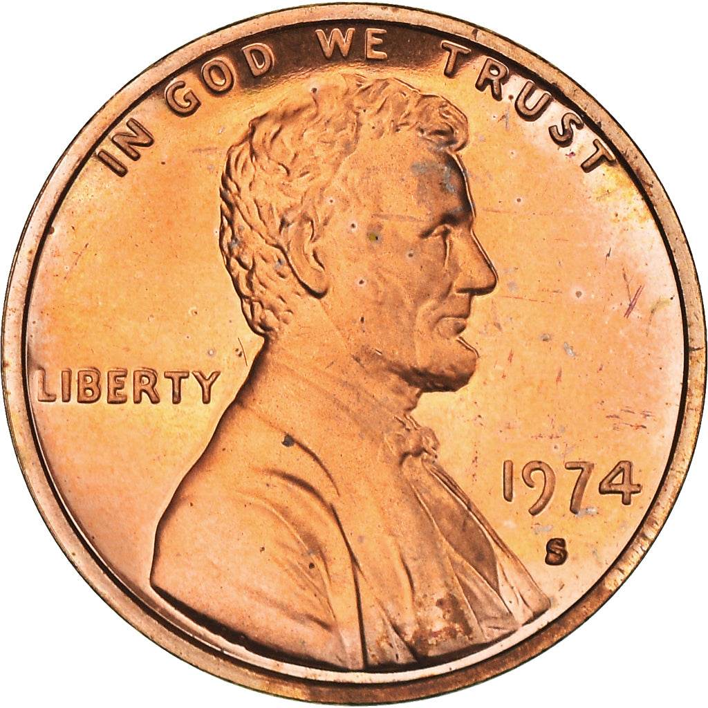 Moneta, Stati Uniti, Lincoln, Cent, 1974, San Francisco, Proof, SPL+, Rame
