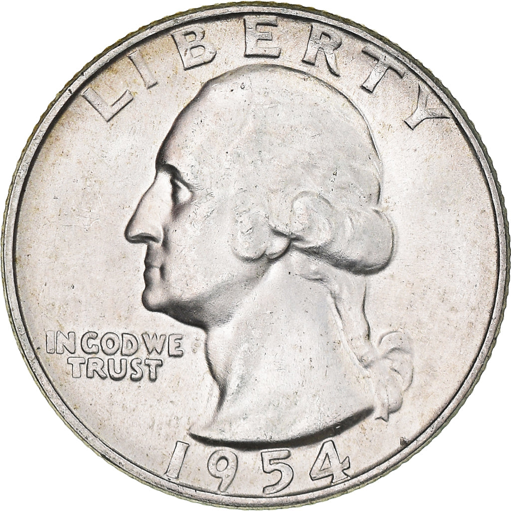 Moeda, Estados Unidos da América, Washington Quarter, Quarter, 1954, U.S. Mint