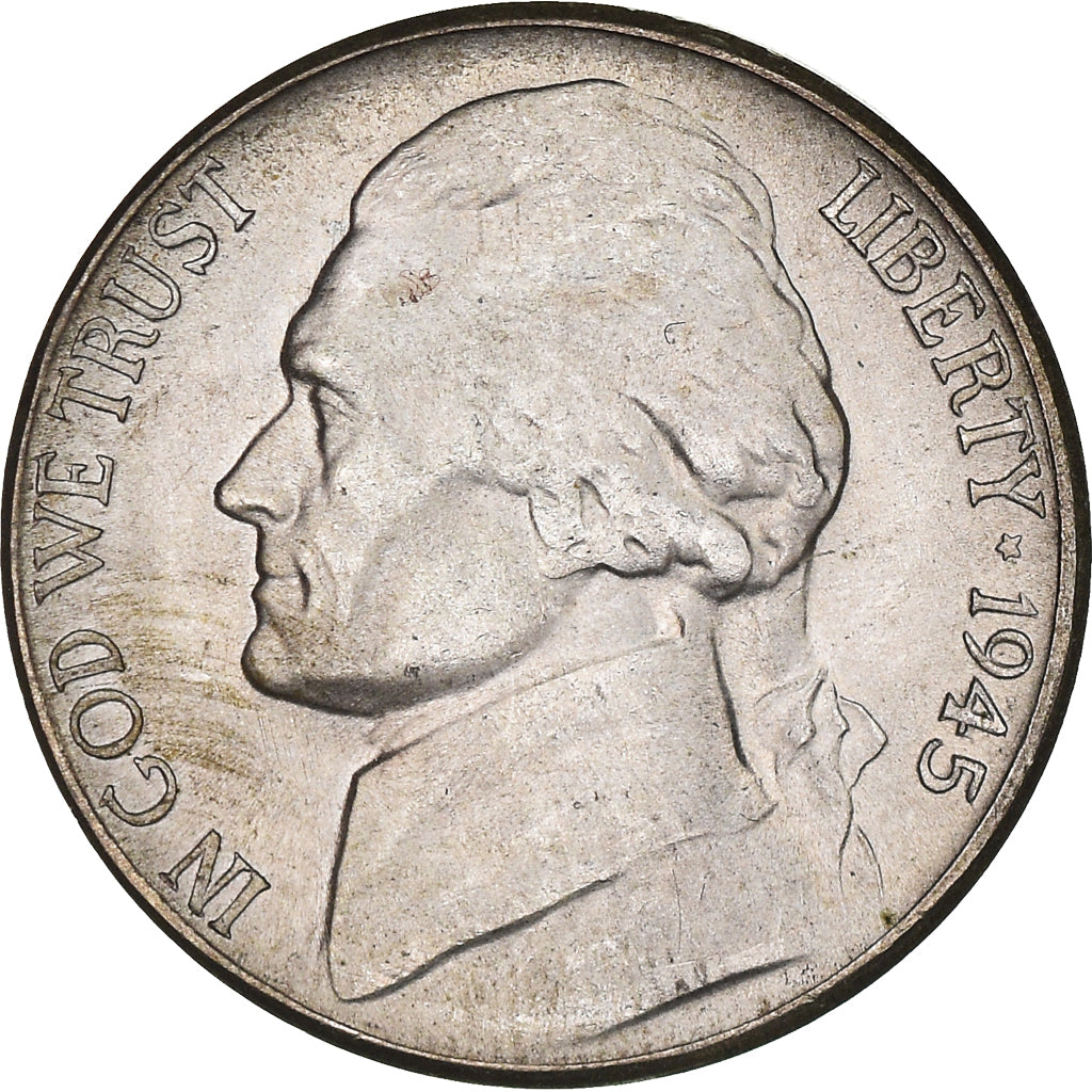Moneta, Stati Uniti, Jefferson Nickel, 5 Cents, 1945, San Francisco, SPL