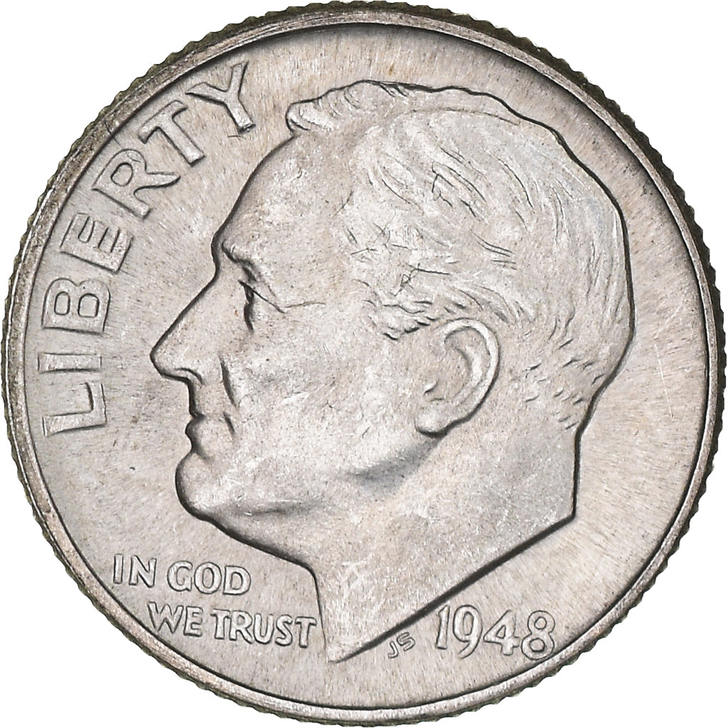 Moeda, Estados Unidos da América, Roosevelt Dime, Dime, 1948, U.S. Mint