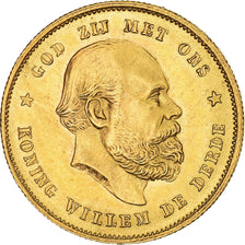 Moneta, Paesi Bassi, William III, 10 Gulden, 1885, SPL, Oro, KM:106