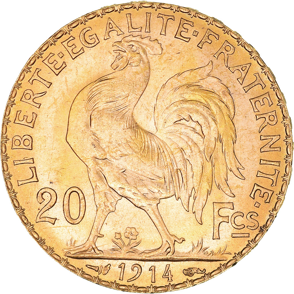 Moneta, Francia, Marianne, 20 Francs, 1914, Paris, SPL+, Oro, KM:857