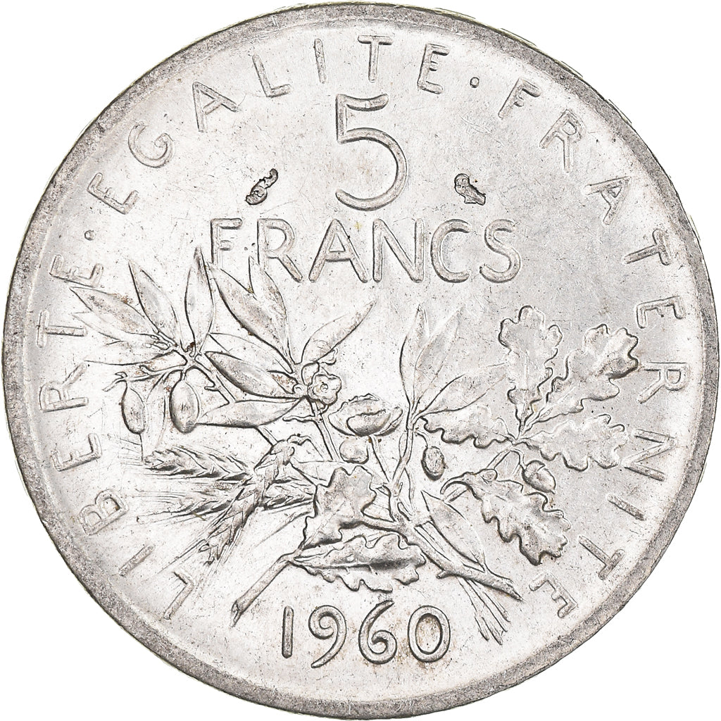 Coin, France, Semeuse, 5 Francs, 1960, MS(63), Silver, KM:926, Gadoury:770