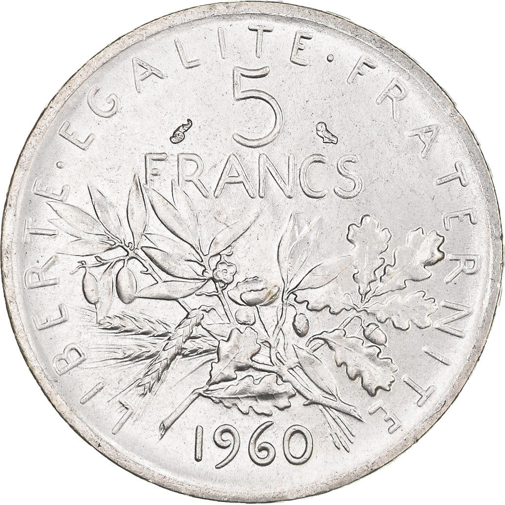 Coin, France, Semeuse, 5 Francs, 1960, MS(64), Silver, KM:926, Gadoury:770
