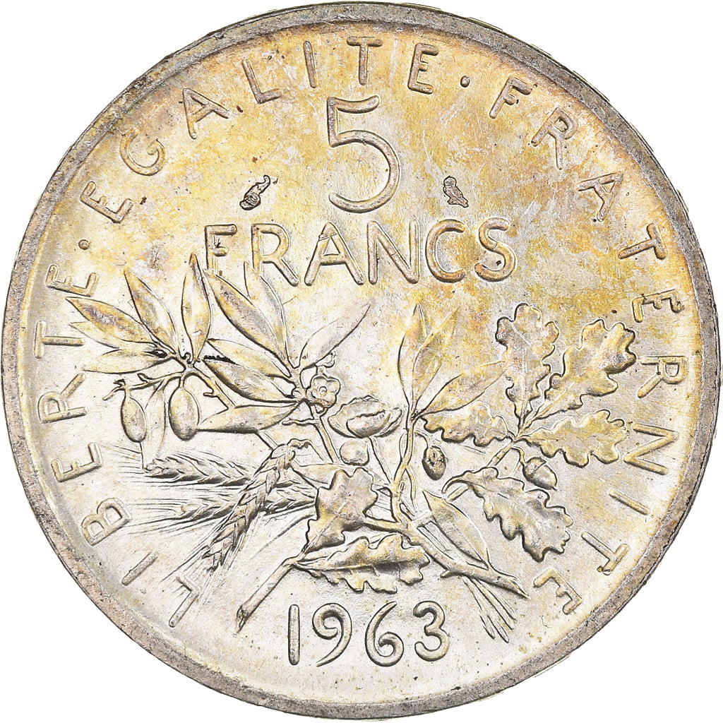 Coin, France, Semeuse, 5 Francs, 1963, MS(64), Silver, KM:926