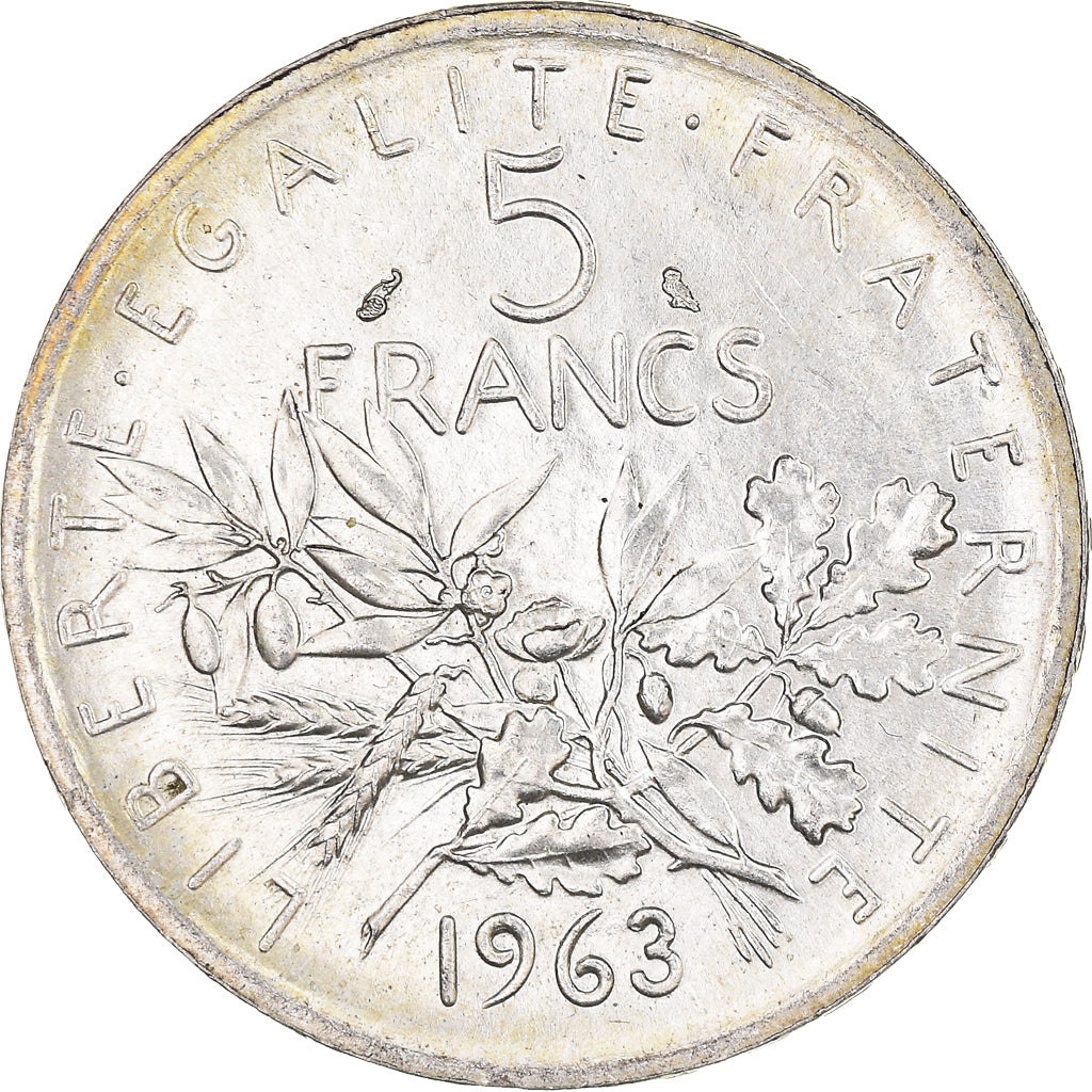 Coin, France, Semeuse, 5 Francs, 1963, MS(64), Silver, KM:926