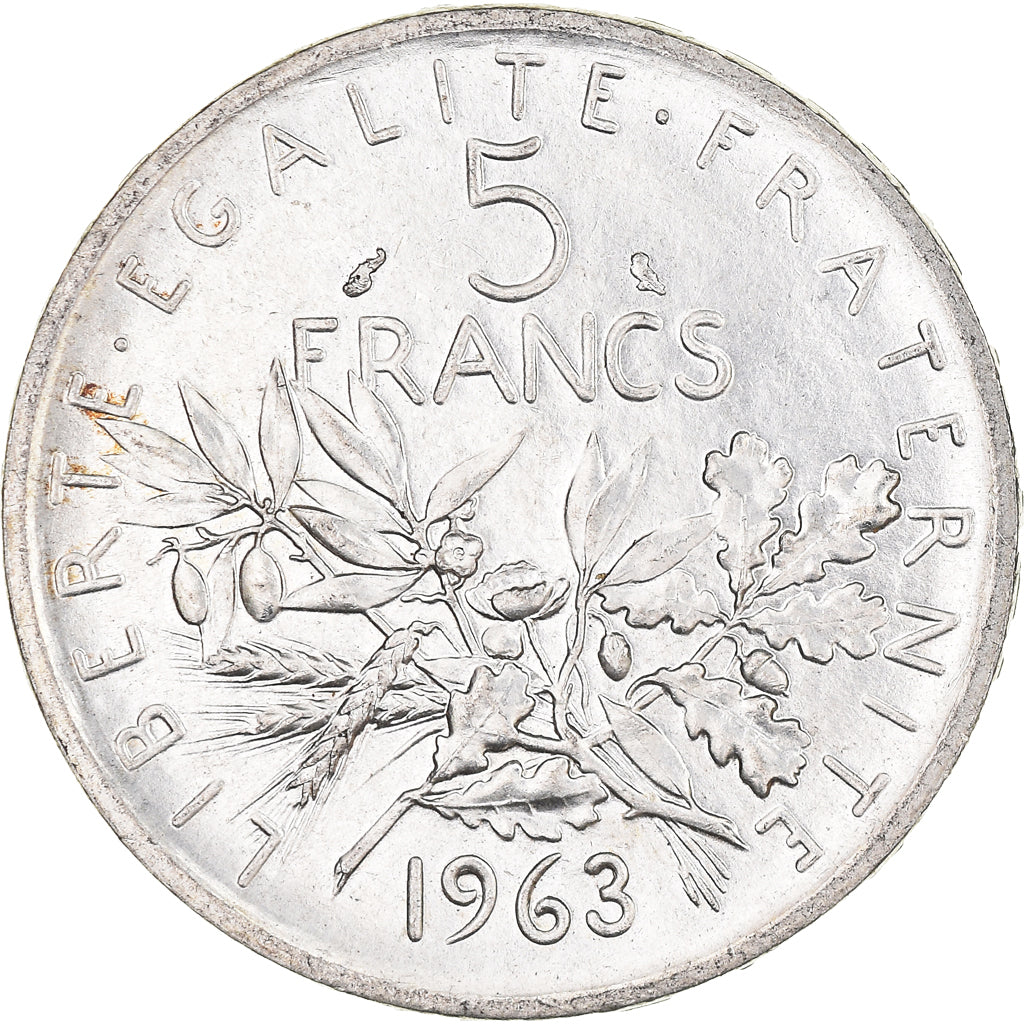 Coin, France, Semeuse, 5 Francs, 1963, Paris, MS(63), Silver, KM:926