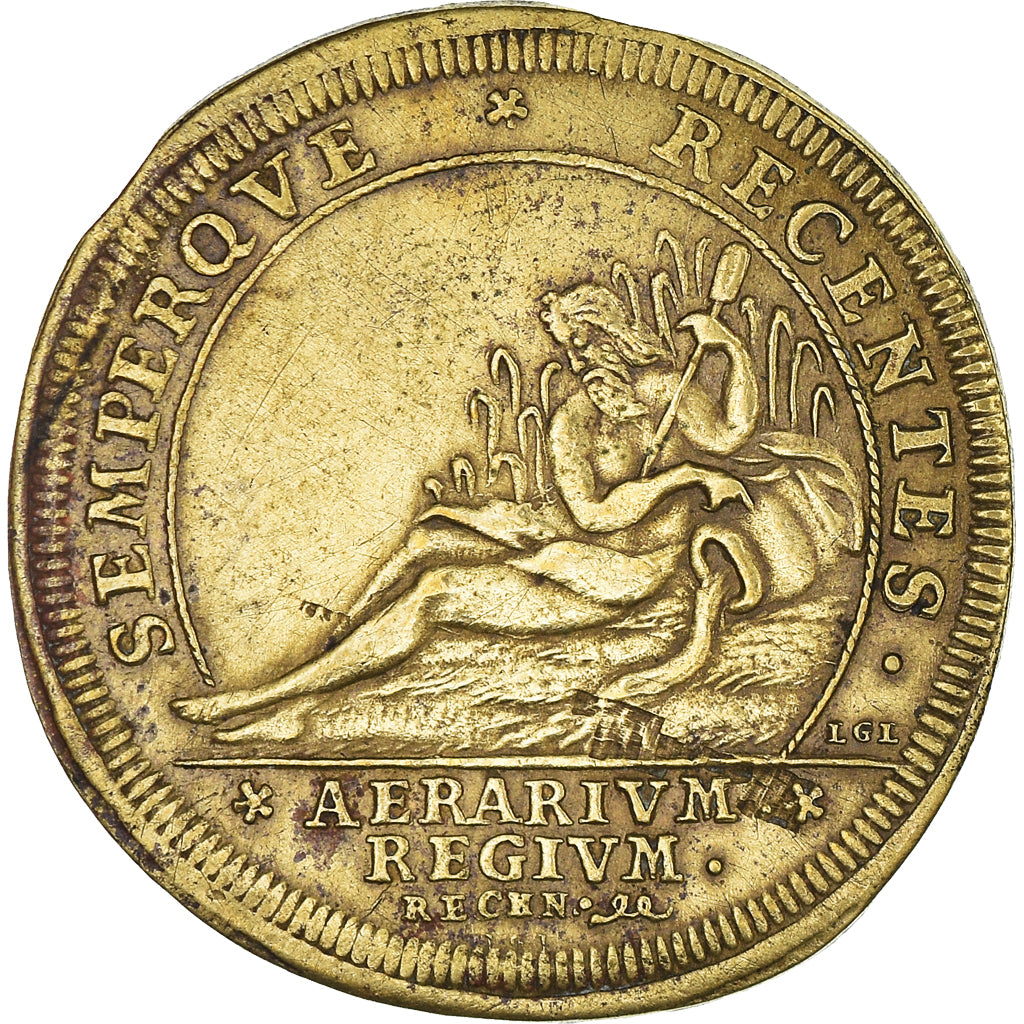 France, Token, Louis XIV, Chambre du Trésor Royal, History, AU(50-53), Brass