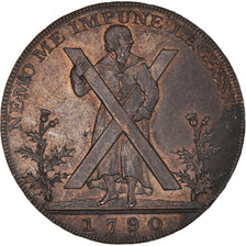 Moneda, Escocia, Halfpenny Token, 1790, Edinburgh, MBC, Cobre