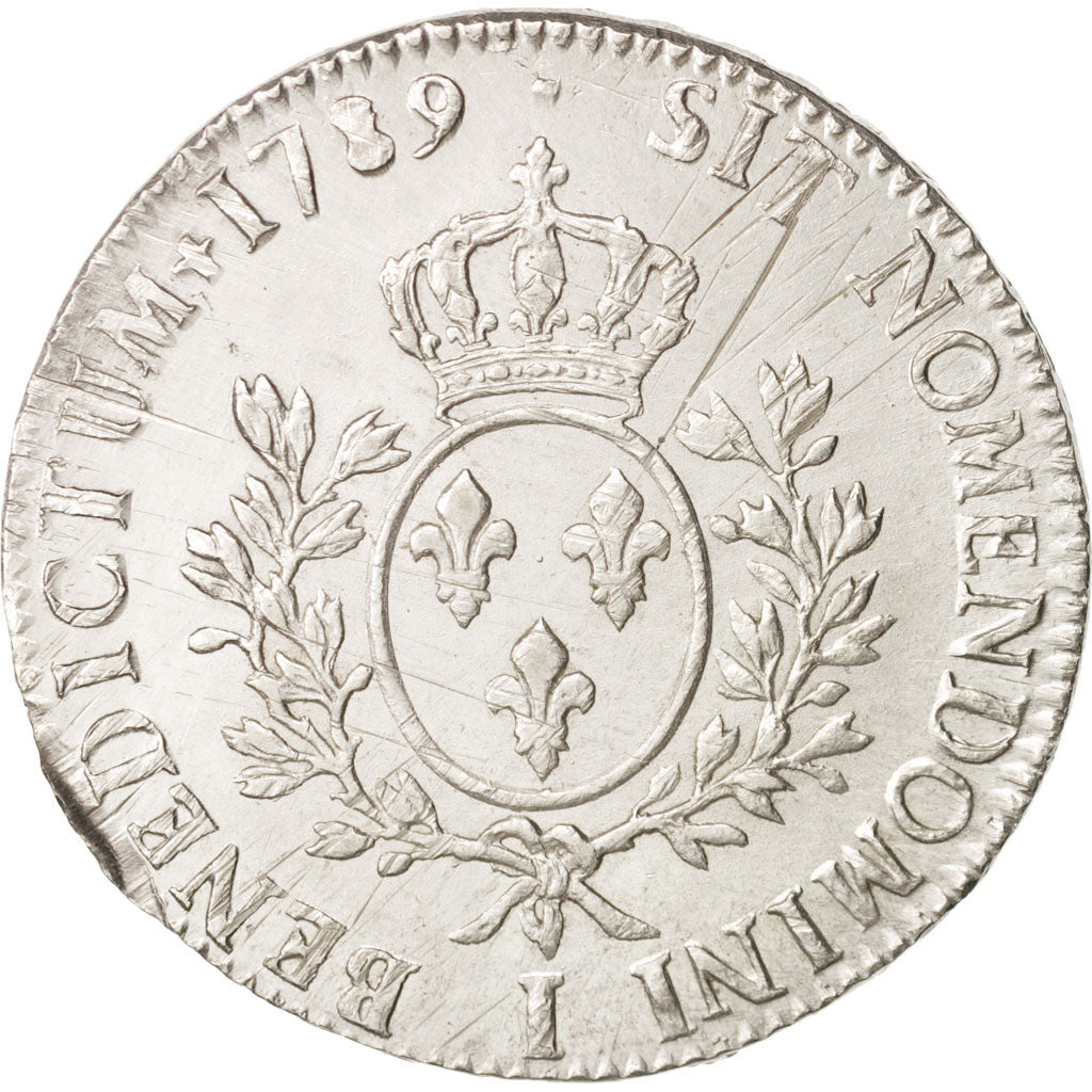France, Louis XVI, Écu aux branches d'olivier, 1789, Limoges, AU(50-53),KM 564.7