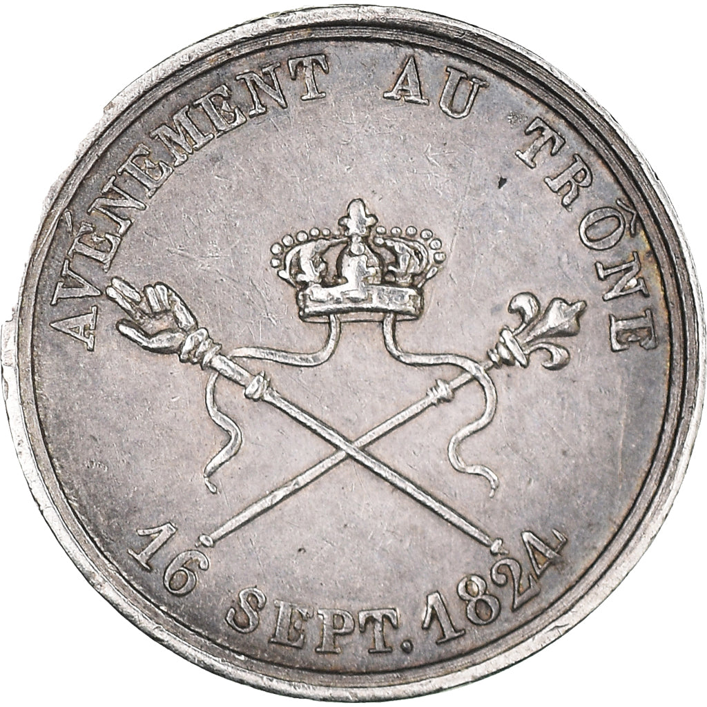France, Medal, Charles X, Avènement au Trône, History, 1824, Depaulis