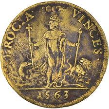 Frankreich, Token, Royal, Pietate et Iustitia, History, 1563, S, Messing