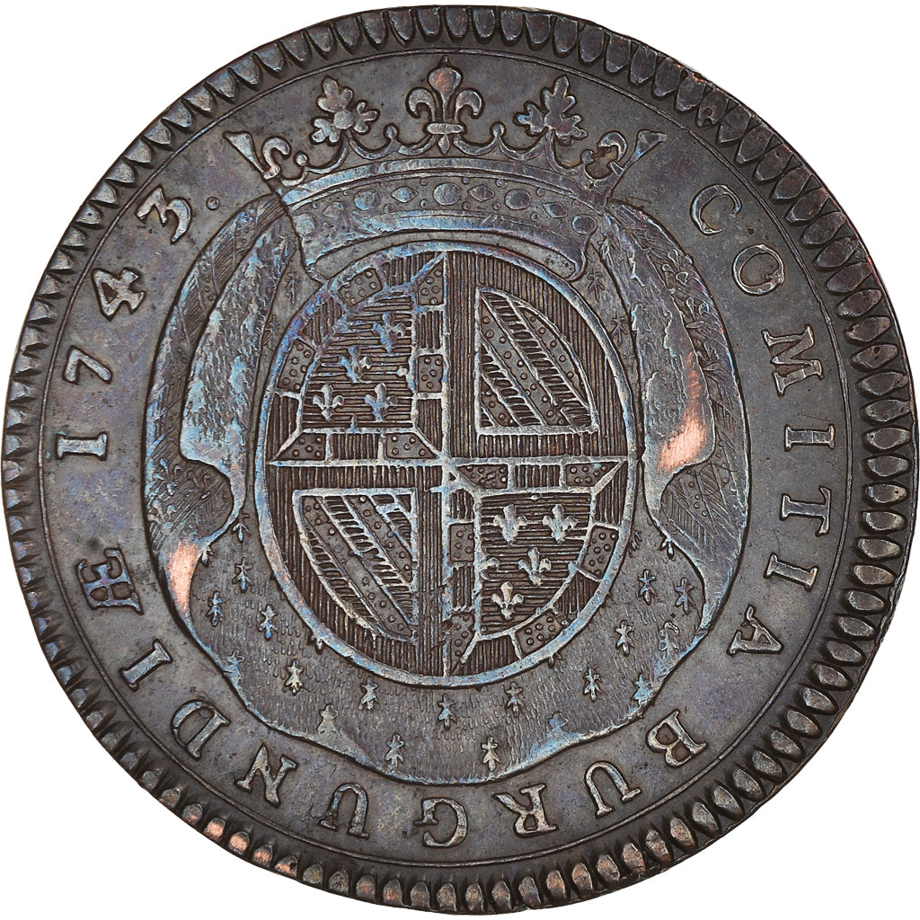 Frankreich, Token, Royal, Louis XV, Etats de Bourgogne, History, 1743, SS
