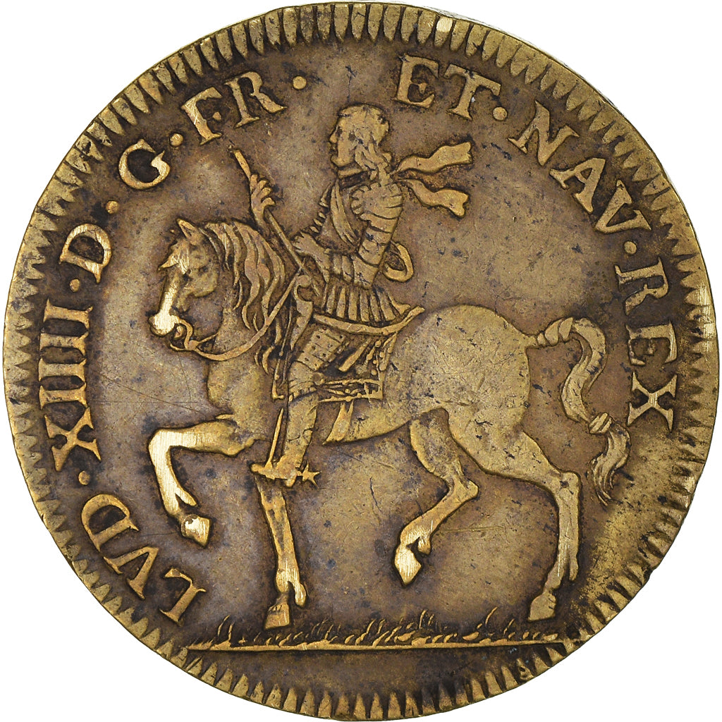 France, Jeton, Louis XIV, Iustis spes pacis in armis, History, TTB, Laiton