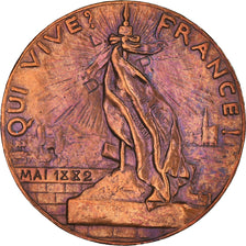 França, Token, Ligue des Patriotes, História, 1882, Mercié, AU(55-58), Bronze