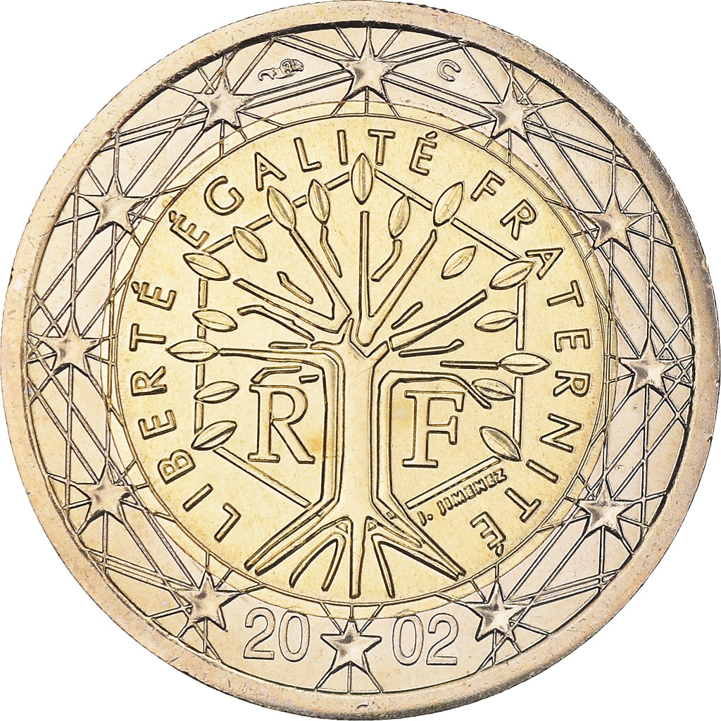 França, 2 Euro, 2002, Paris, BU, MS(65-70), Bimetálico, Gadoury:8., KM:1289