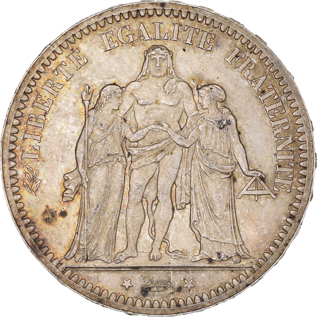 Moneda, Francia, Hercule, 5 Francs, 1873, Paris, MBC+, Plata, KM:820.1