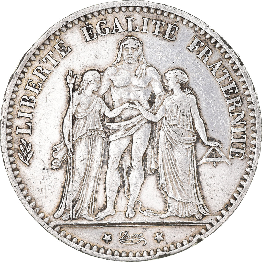 Münze, Frankreich, Hercule, 5 Francs, 1875, Bordeaux, S+, Silber, KM:820.2