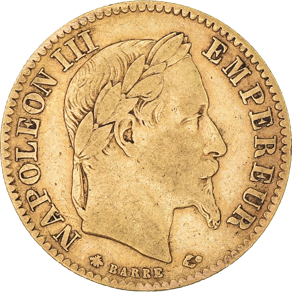 Coin, France, Napoleon III, 10 Francs, 1866, Paris, VF(30-35), Gold, KM:800.1