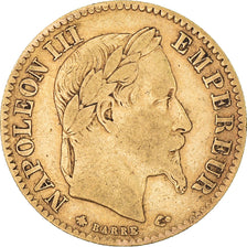 Coin, France, Napoleon III, 10 Francs, 1866, Paris, VF(30-35), Gold, KM:800.1